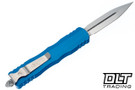 Microtech 227-10BL Dirac Delta D/E - Blue Handle - Stonewashed Blade