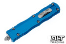 Microtech 227-10BL Dirac Delta D/E - Blue Handle - Stonewashed Blade