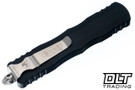 Microtech 227-12 Dirac Delta D/E - Black Handle - Stonewashed Blade