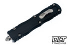 Microtech 227-12 Dirac Delta D/E - Black Handle - Stonewashed Blade