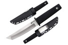 Cold Steel Kobun boot knife with a black handle, black sheath, and satin-tanto blade. 
