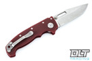 Demko MG AD20 20CV - Slotted Clip Point - Blood Red G-10