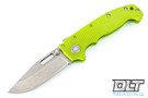 Demko MG AD20 20CV - Slotted Clip Point - Neon Green G-10