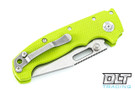 Demko MG AD20 20CV - Slotted Clip Point - Neon Green G-10