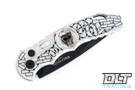 Pro-Tech TR-5 Tactical Response - Skull Limited Edition - Silver Handle - Black Blade