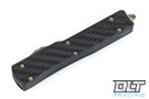 Microtech 147-16BRZCFS UTX-70 D/E - Carbon Fiber - Bronze Damascus Blade - Signature Series