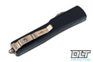 Microtech 147-16BRZCFS UTX-70 D/E - Carbon Fiber - Bronze Damascus Blade - Signature Series