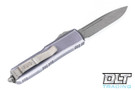 Microtech 231-10DGY UTX-85 S/E - Distressed Grey Handle - Apocalyptic Blade