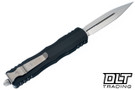 Microtech 227-10 Dirac Delta D/E - Black Handle - Stonewashed Blade