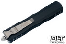 Microtech 227-10 Dirac Delta D/E - Black Handle - Stonewashed Blade