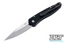 Pro-Tech Newport - Black Handle - Stonewashed Blade - Left Handed