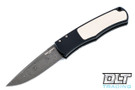 Pro-Tech Magic BR-1 Bolster Release - Black Handle - Ivory Micarta Inlay - Damascus Blade