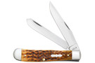 Case Trapper Pocket Worn Antique Peach Seed Jigged Bone