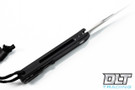 Pro-Tech Godson - Black Handle - Black Leather Inlay - Polished Blade