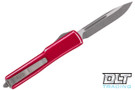 Microtech 148-10DRD UTX-70 S/E - Distressed Red Handle - Apocalyptic Blade