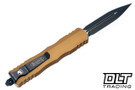Microtech 227-1TA Dirac Delta D/E - Tan Handle - Black Blade