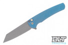 Pro-Tech Malibu Custom  Reverse Tanto - Blue Anodized Titanium - Stonewashed Blade