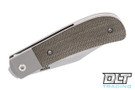 Pena X Series - Lanny's Clip Front Flipper - Green Canvas Micarta