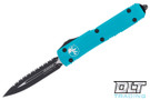 Microtech 122-3TQ Ultratech D/E - Turquoise Handle - Black Blade