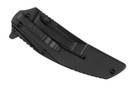 Kershaw Outright in all-black with 3" 8Cr13MoV trailing point blade, scratch-resistant PVD coating, SpeedSafe assisted opening, and G10 overlay