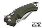 Hogue X5 Flipper 3.5" Spear Point - OD Green Aluminum - Tumbled Blade