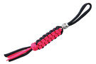 Black & Neon Pink Paracord Lanyard - Chrome Bead