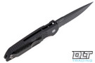 Pro-Tech TR-3 - Black Fish Scale Handle - Black D2 Blade - Partially Serrated