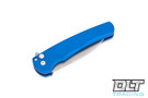 Pro-Tech Malibu Wharncliffe - Blue Handle - Stonewashed Blade