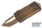 Microtech 158-13APABS Exocet D/E - Antique Bronze Handle - Bronze Apocalyptic Blade - Signature Series