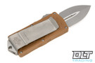 Microtech 157-10APTA Exocet D/E - Tan Handle - Apocalyptic Blade