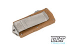 Microtech 157-10APTA Exocet D/E - Tan Handle - Apocalyptic Blade