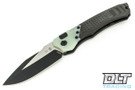 Heretic Wraith SE-A - Unidirectional Carbon Fiber - Jade G-10 Bolster - Battleworn Black Hardware - Battleworn Black Blade