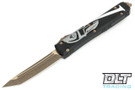 Microtech 123-13ML Ultratech T/E - Black Handle - Bronze Apocalyptic Blade - Molon Labe Engraving