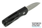 Pro-Tech Runt 5 - Textured Black Handle - Stonewashed Blade