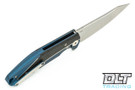 Reate K-1 - Blue Anodized Titanium - Carbon Fiber Inlay - Satin Blade