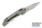Reate T3000 - Titanium - Green Hardware - Carbon Fiber Inlay - Satin Blade