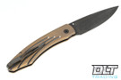 William Henry B12 Spearpoint Burns - Gold Anodized Titanium - Black Wave Damascus - Serial #434
