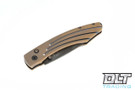 William Henry B12 Spearpoint Burns - Gold Anodized Titanium - Black Wave Damascus - Serial #434
