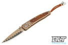 William Henry B10 Lancet Acoma - Twist Mokume - Desert Ironwood - Copper Wave Damascus Blade - Serial #16