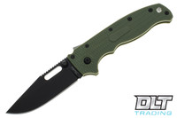 Demko AD20.5 - Slotted Clip Point - OD Green Grivory - Black Blade