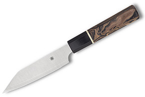 Spyderco Blunt Tip Z-Cut Green Serrated Edge Kitchen Knife For Sale
