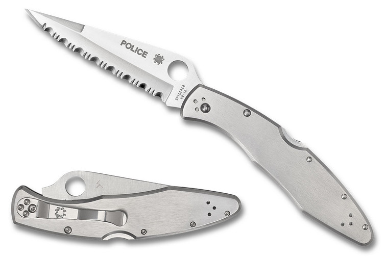 Spyderco C07S Police Stainless Steel Fully Serrated