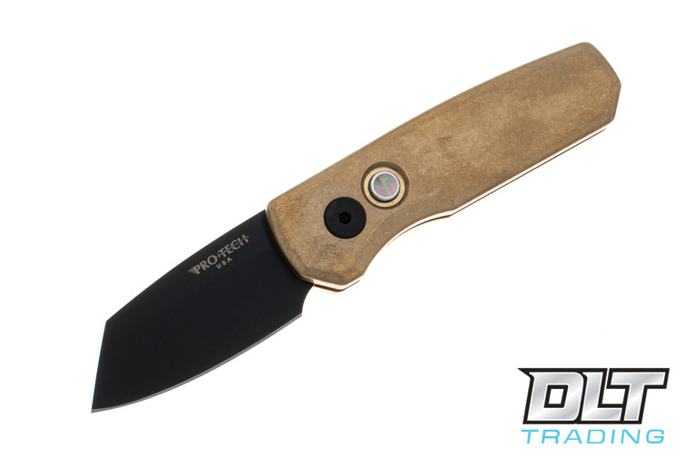 Pro-Tech Runt 5 - Bronze Handle - Black Reverse Tanto Blade