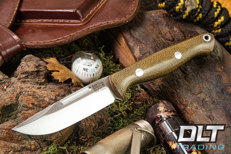 Bark River Mini Squad Leader S45VN Green Canvas Micarta