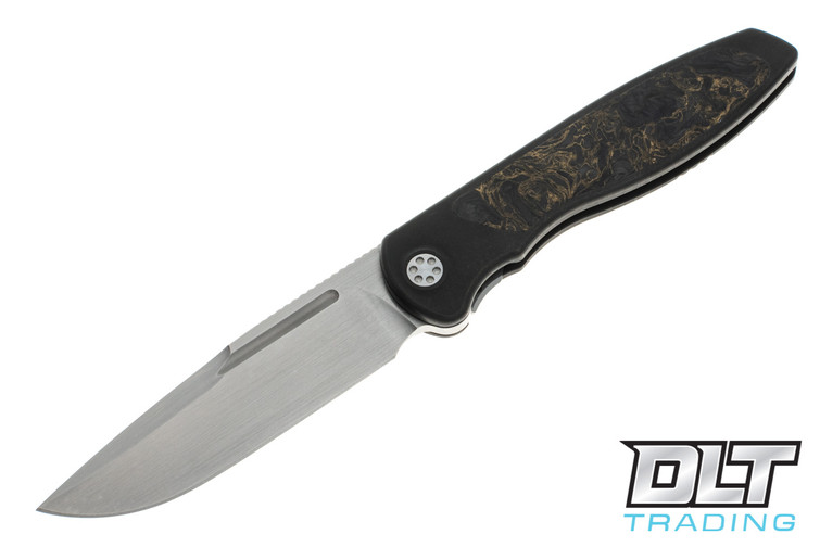 Sharp By Design Mini Tempest Drop Point - PVD Titanium - Gold Dark Matter Inlay - Satin Blade