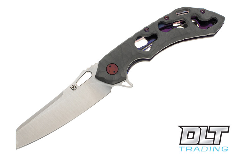 Olamic Cutlery Wayfarer Sheepscliffe - Satin - Funky Holes - Blasted - Purple Accents - 370