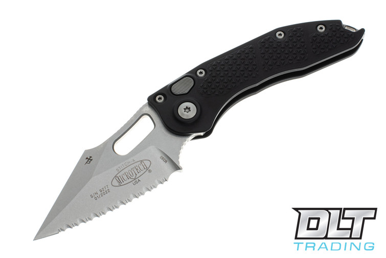 Microtech 169-12 Stitch S/E - Black Handle - Stonewashed Blade Microtech 169-12 Stitch S/E - Black Handle - Stonewashed Blade