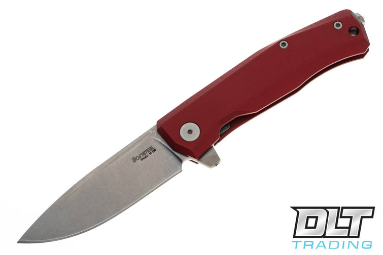 LionSteel Myto Red Aluminum - Stonewashed Blade