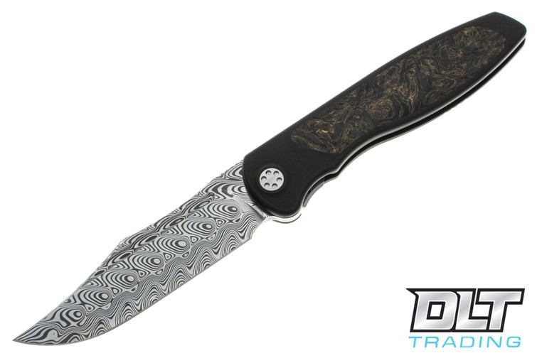 Sharp By Design Mini Tempest Bowie - PVD Titanium - Gold Dark Matter Inlay - Damasteel