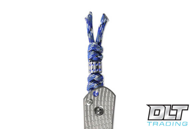 Chris Reeve Bucky Blue Lanyard with Blue Dot Bead - Large Sebenza & Umnumzaan